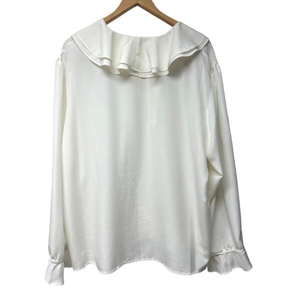 Vintage Susan Bristol Cream Button Up Blouse Top Coquette Collar Plus Size 18 W - Picture 3 of 6